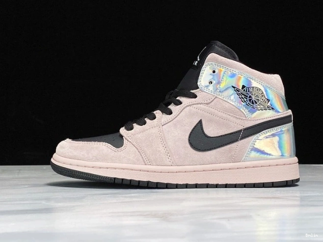 Bmlin shoes (W) Powder Jordan Air 1 Iridescent BQ6472-602 Mid Dirty 0627